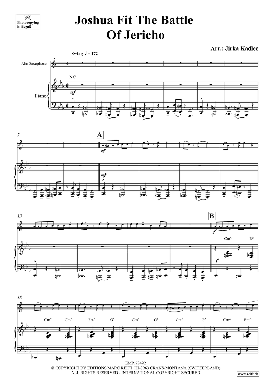 Joshua Fit The Battle Of Jericho Alto Saxophone scores gallery preview page 4