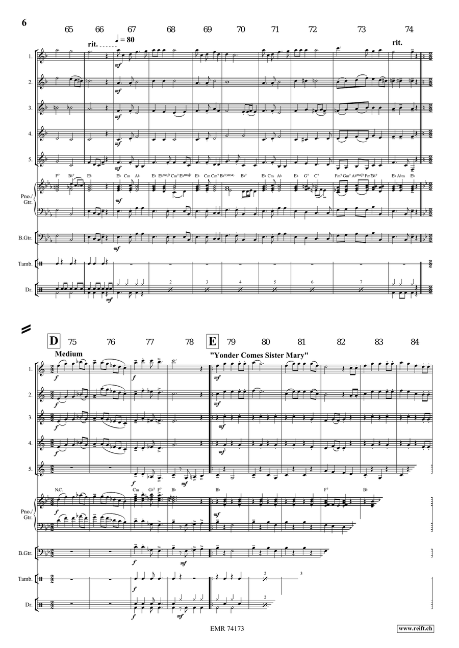 A Gospel Voyage A Gospel Voyage Clarinet Quintet scores gallery preview page 7