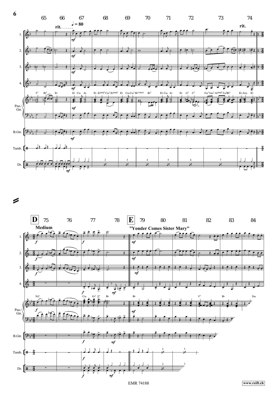 A Gospel Voyage A Gospel Voyage Clarinet Quartet scores gallery preview page 7