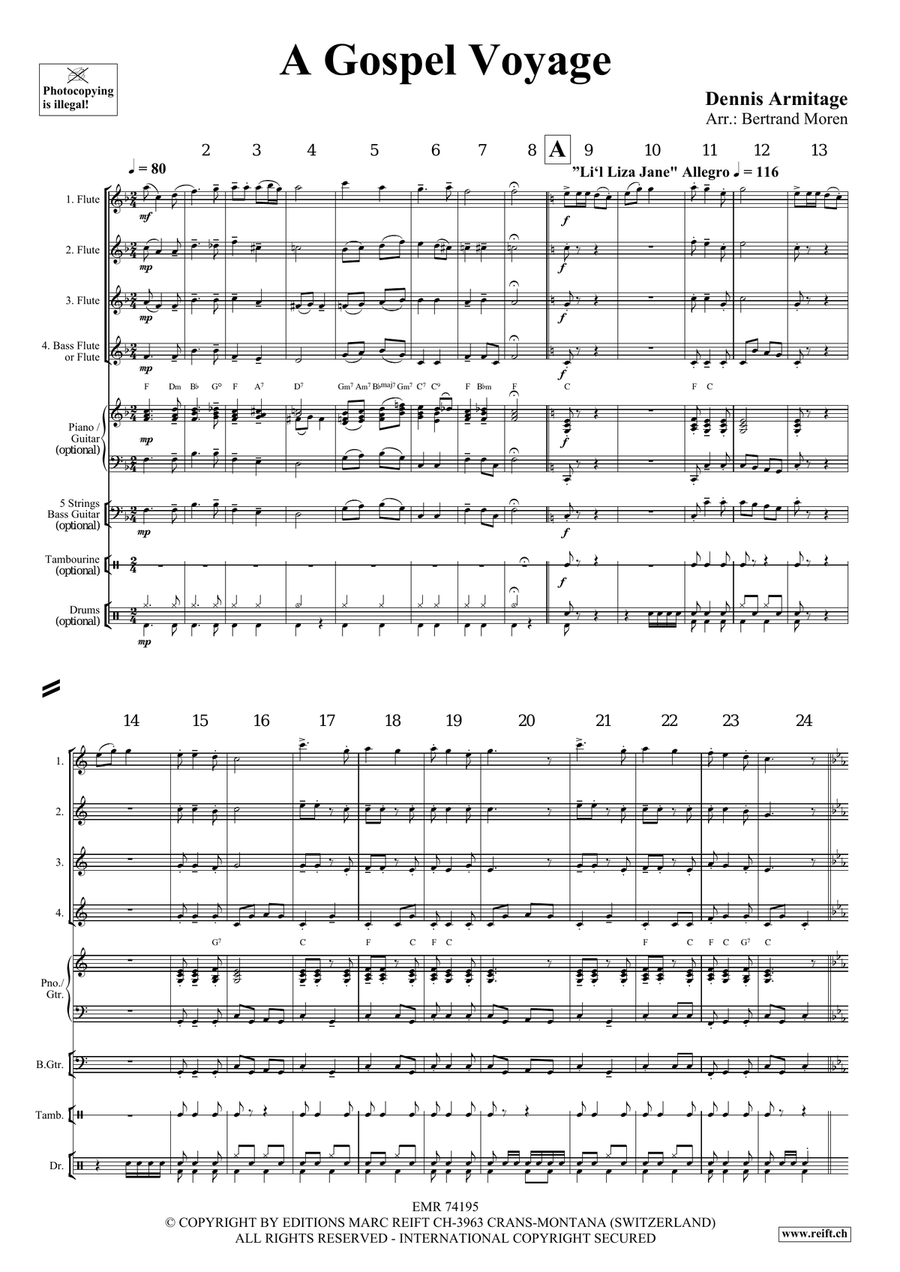 A Gospel Voyage A Gospel Voyage Flute Quartet scores gallery preview page 4