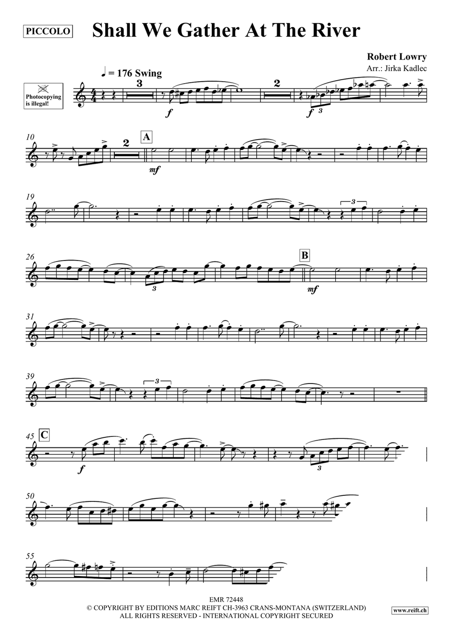 Shall We Gather At The River Piccolo scores gallery preview page 3