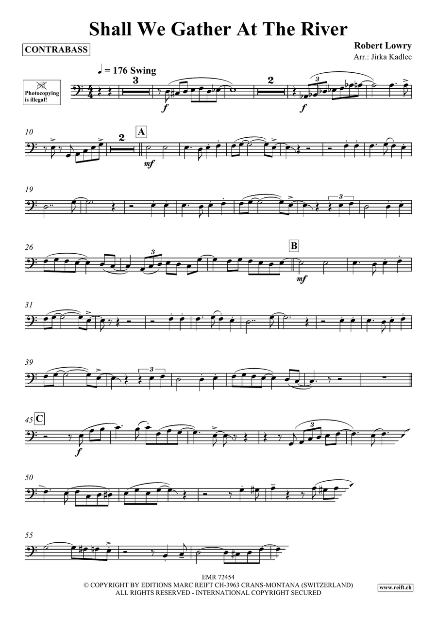 Shall We Gather At The River Double Bass scores gallery preview page 3