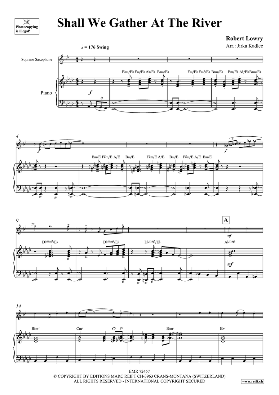 Shall We Gather At The River Soprano Saxophone scores gallery preview page 4