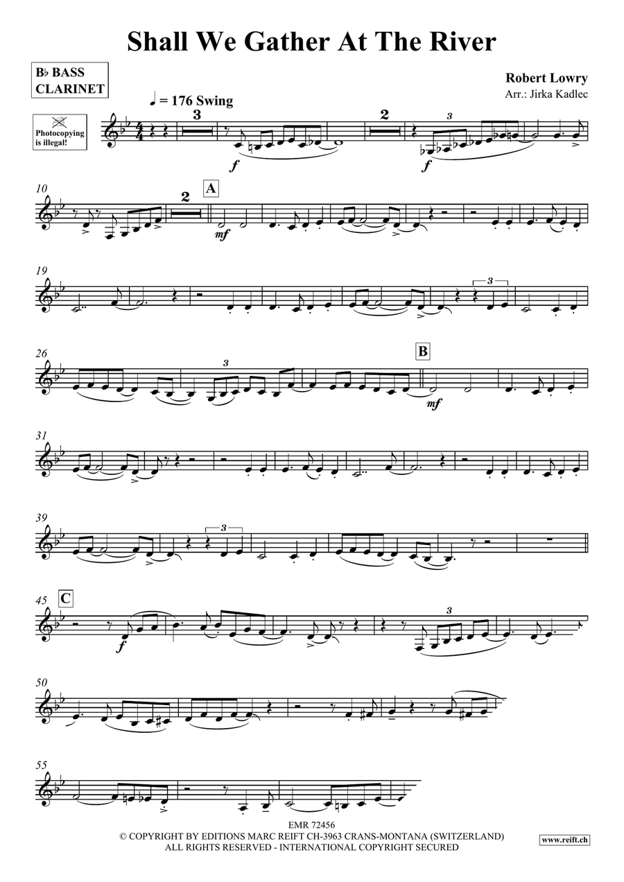 Shall We Gather At The River Bass Clarinet scores gallery preview page 3