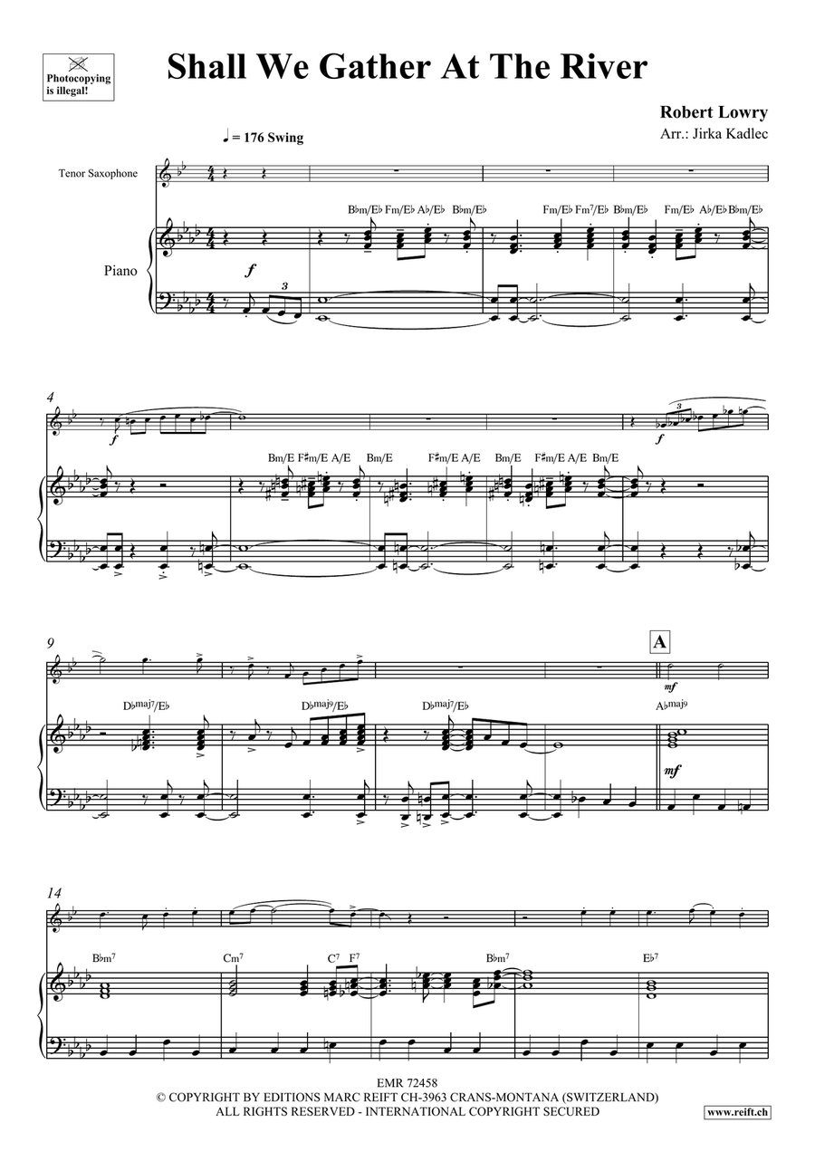 Shall We Gather At The River Tenor Saxophone scores gallery preview page 4