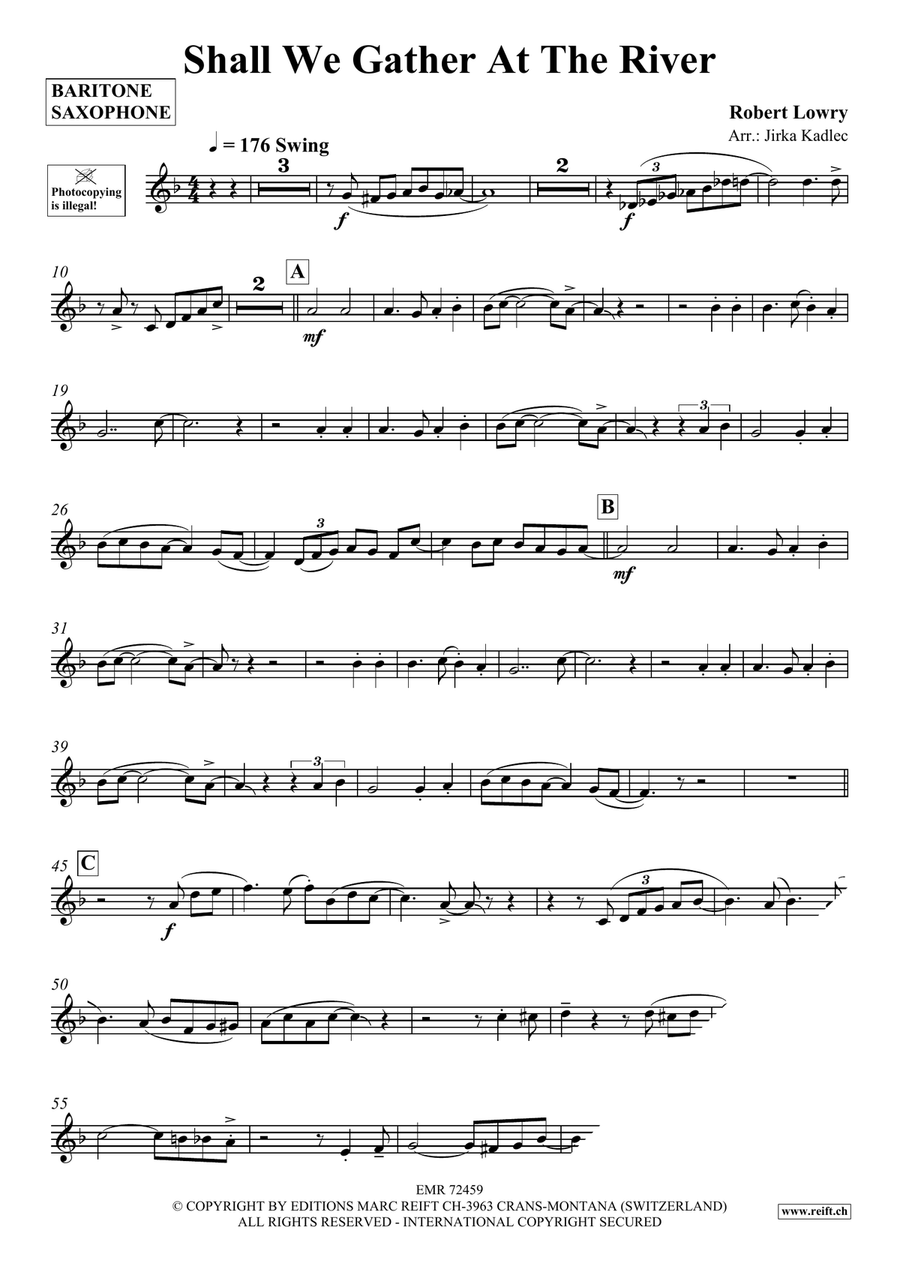 Shall We Gather At The River Baritone Saxophone scores gallery preview page 3