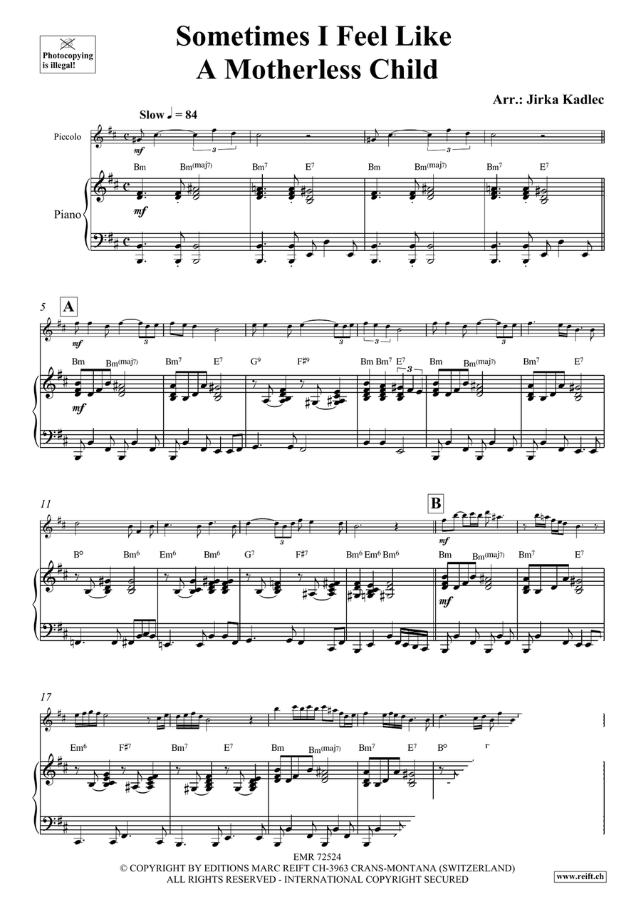 Sometimes I Feel Like A Motherless Child Piccolo scores gallery preview page 4