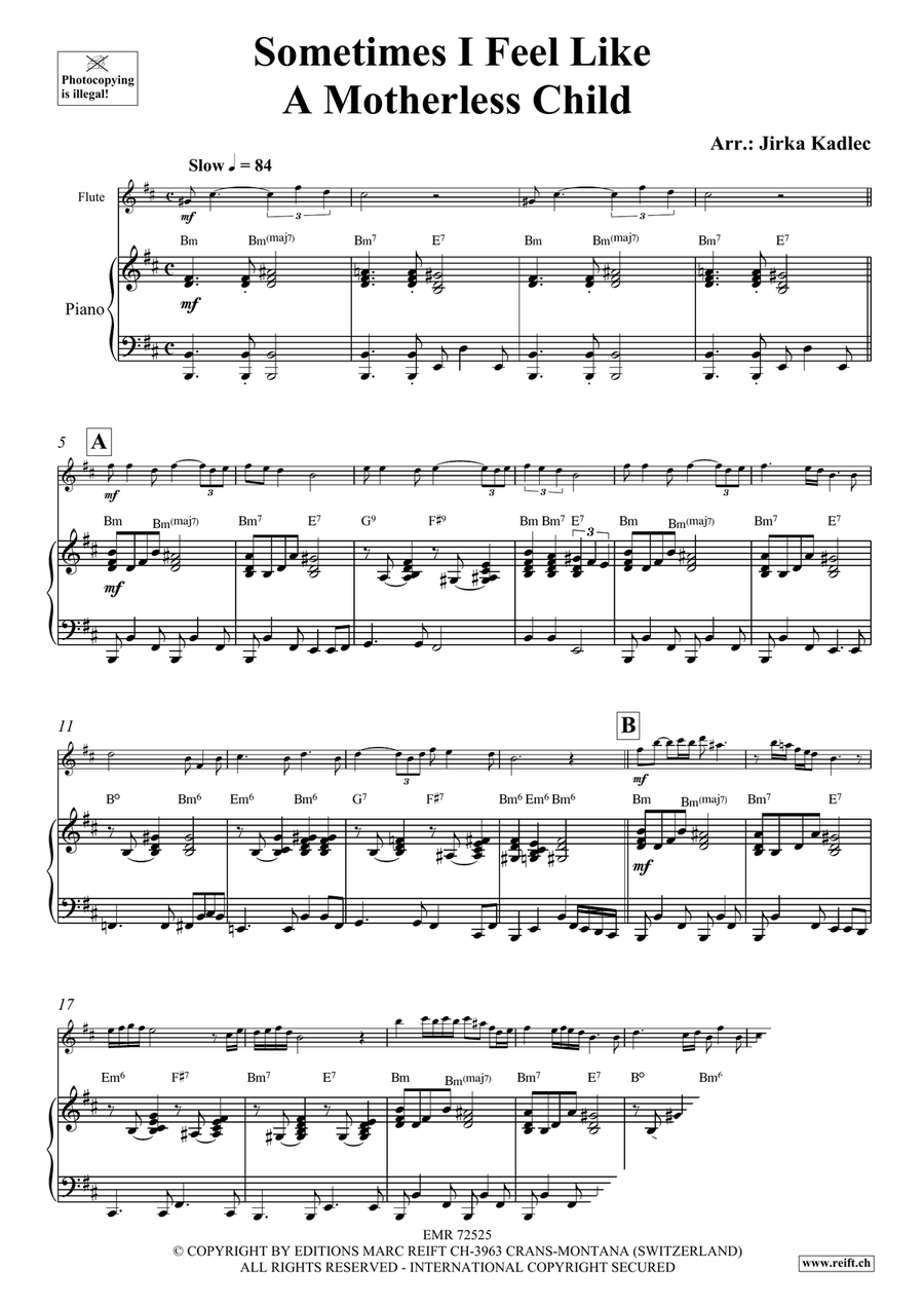 Sometimes I Feel Like A Motherless Child Flute Solo scores gallery preview page 4