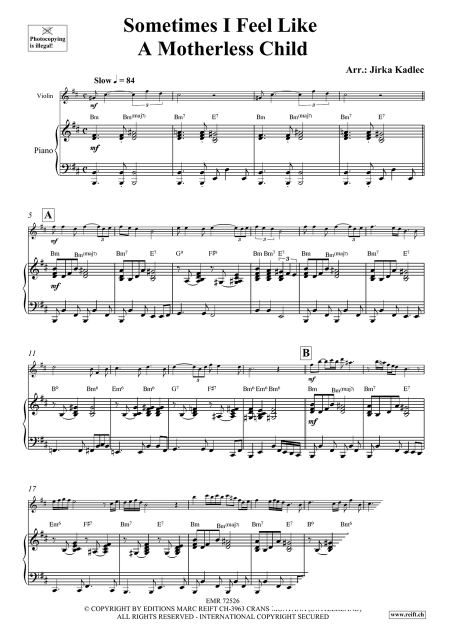 Sometimes I Feel Like A Motherless Child Violin Solo scores gallery preview page 4
