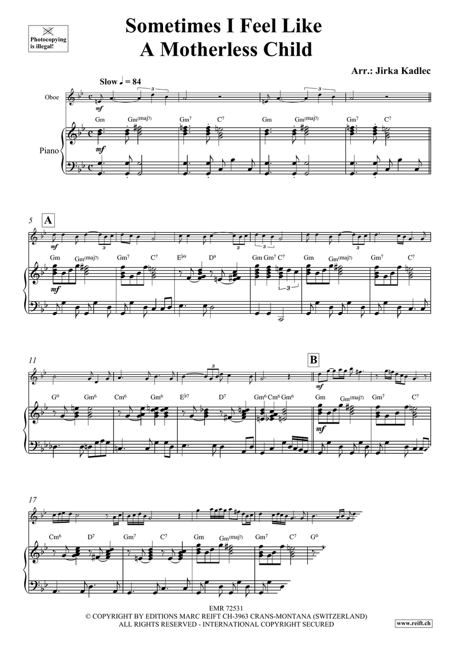 Sometimes I Feel Like A Motherless Child Piano Accompaniment scores gallery preview page 4