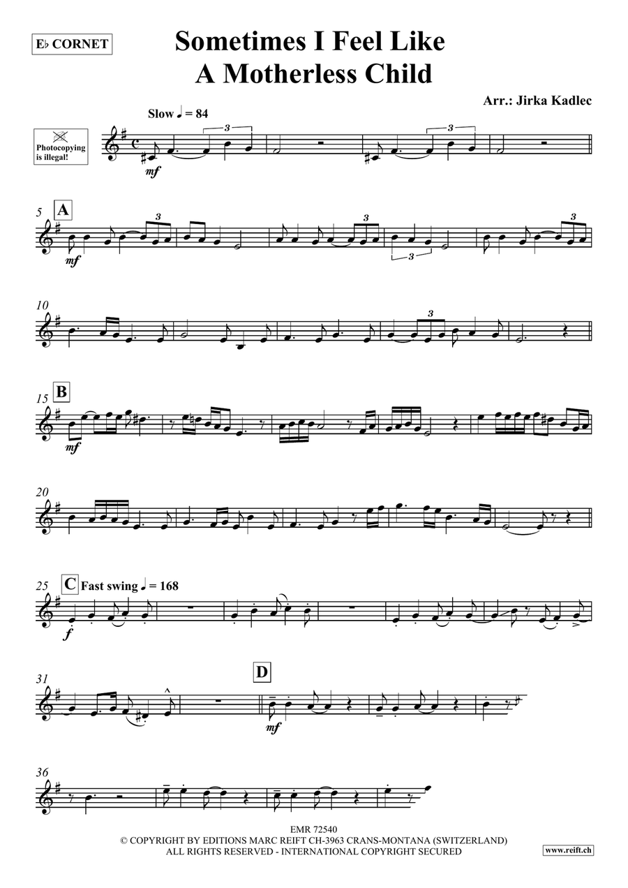Sometimes I Feel Like A Motherless Child Cornet scores gallery preview page 3