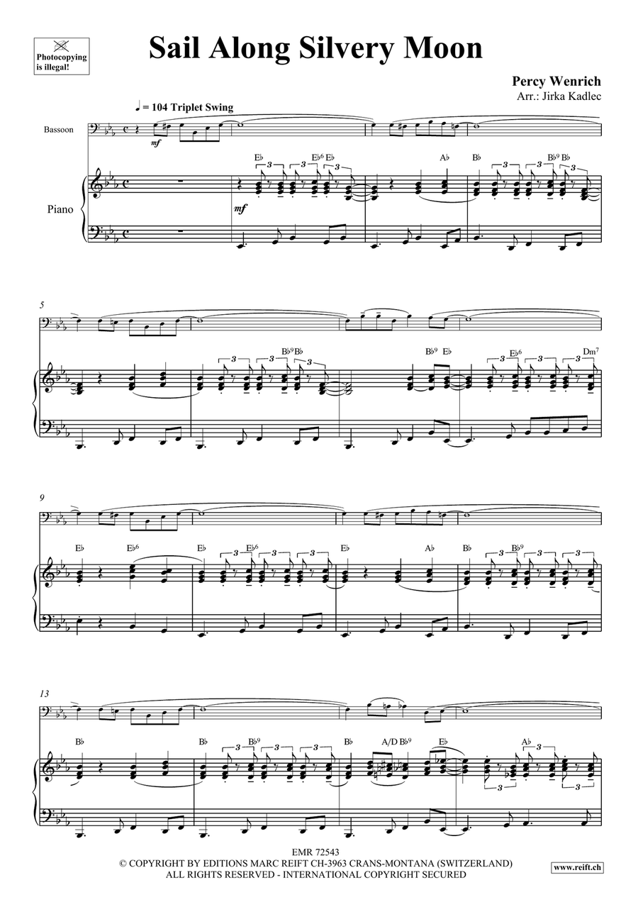Sail Along Silvery Moon by Percy Wenrich Bassoon Solo - Sheet Music page 3