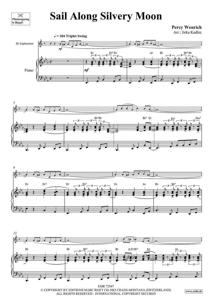 Sail Along Silvery Moon by Percy Wenrich Euphonium - Sheet Music page 3