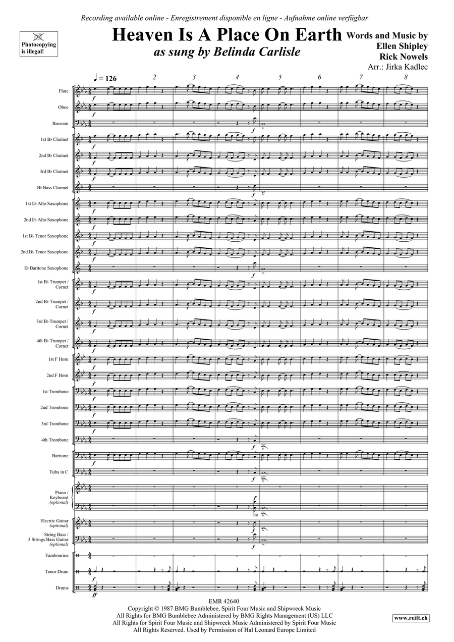 Heaven Is A Place On Earth Concert Band scores gallery preview page 4