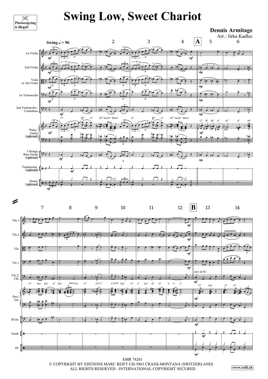 Swing Low, Sweet Chariot Swing Low, Sweet Chariot String Quintet scores gallery preview page 4