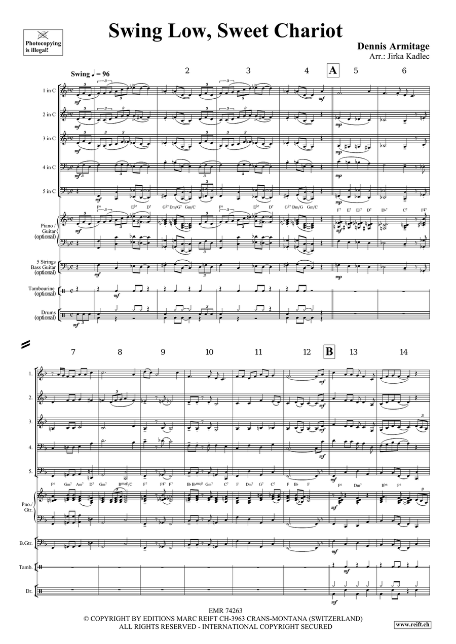 Swing Low, Sweet Chariot Swing Low, Sweet Chariot Woodwind Quintet scores gallery preview page 4