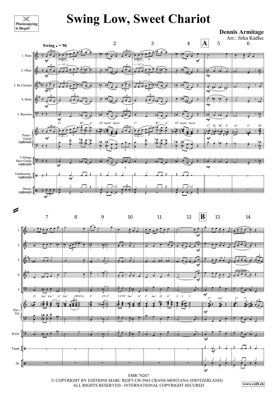 Swing Low, Sweet Chariot Swing Low, Sweet Chariot Woodwind Quintet scores gallery preview page 4