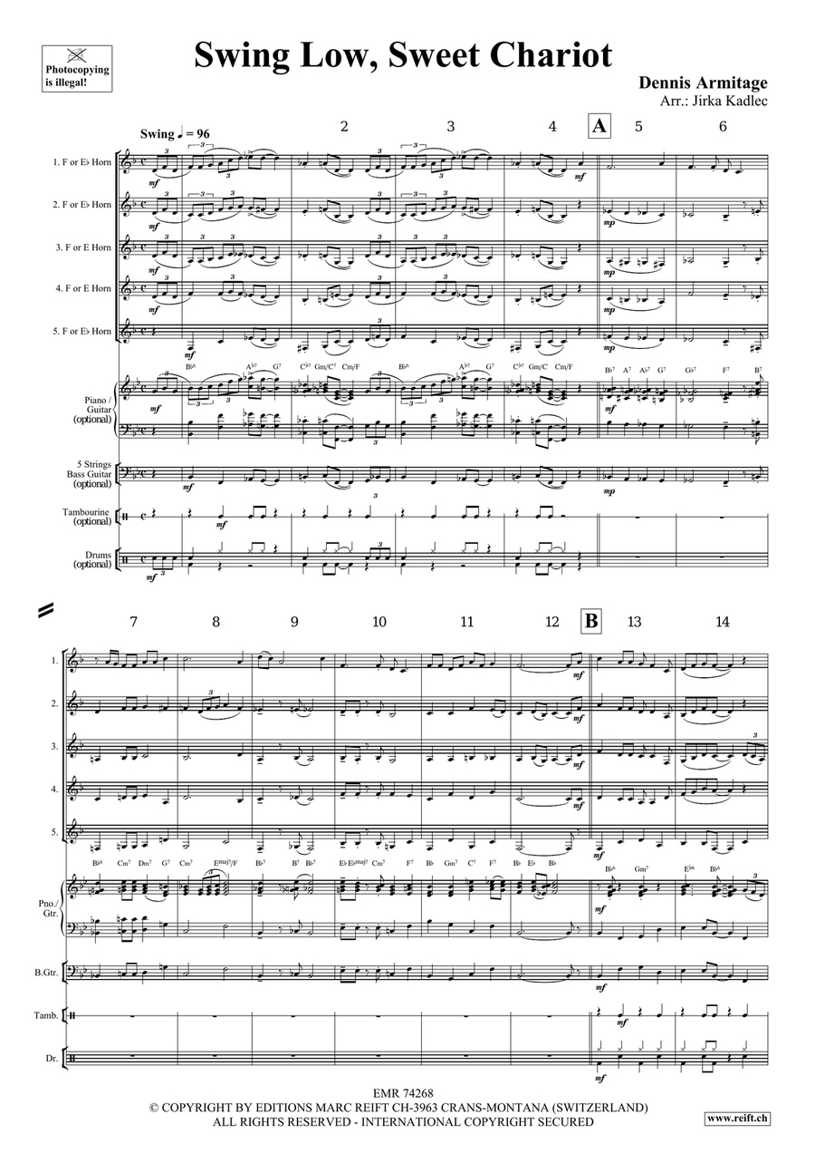 Swing Low, Sweet Chariot Swing Low, Sweet Chariot Horn scores gallery preview page 4