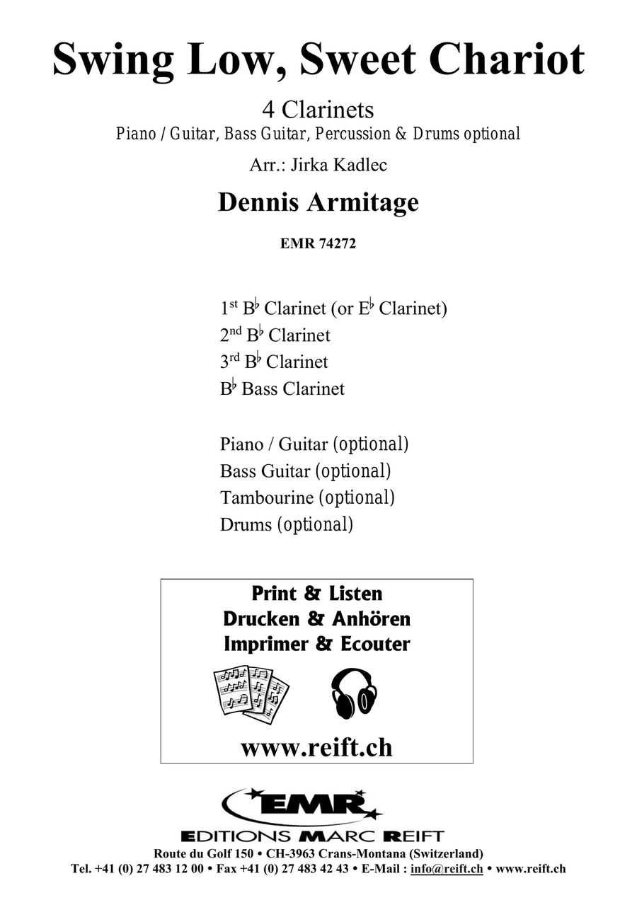 Swing Low, Sweet Chariot Swing Low, Sweet Chariot Clarinet Quartet scores gallery preview page 2