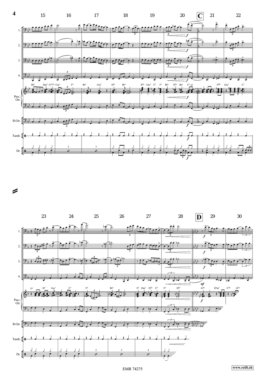 Swing Low, Sweet Chariot Swing Low, Sweet Chariot Trombone Quartet scores gallery preview page 5