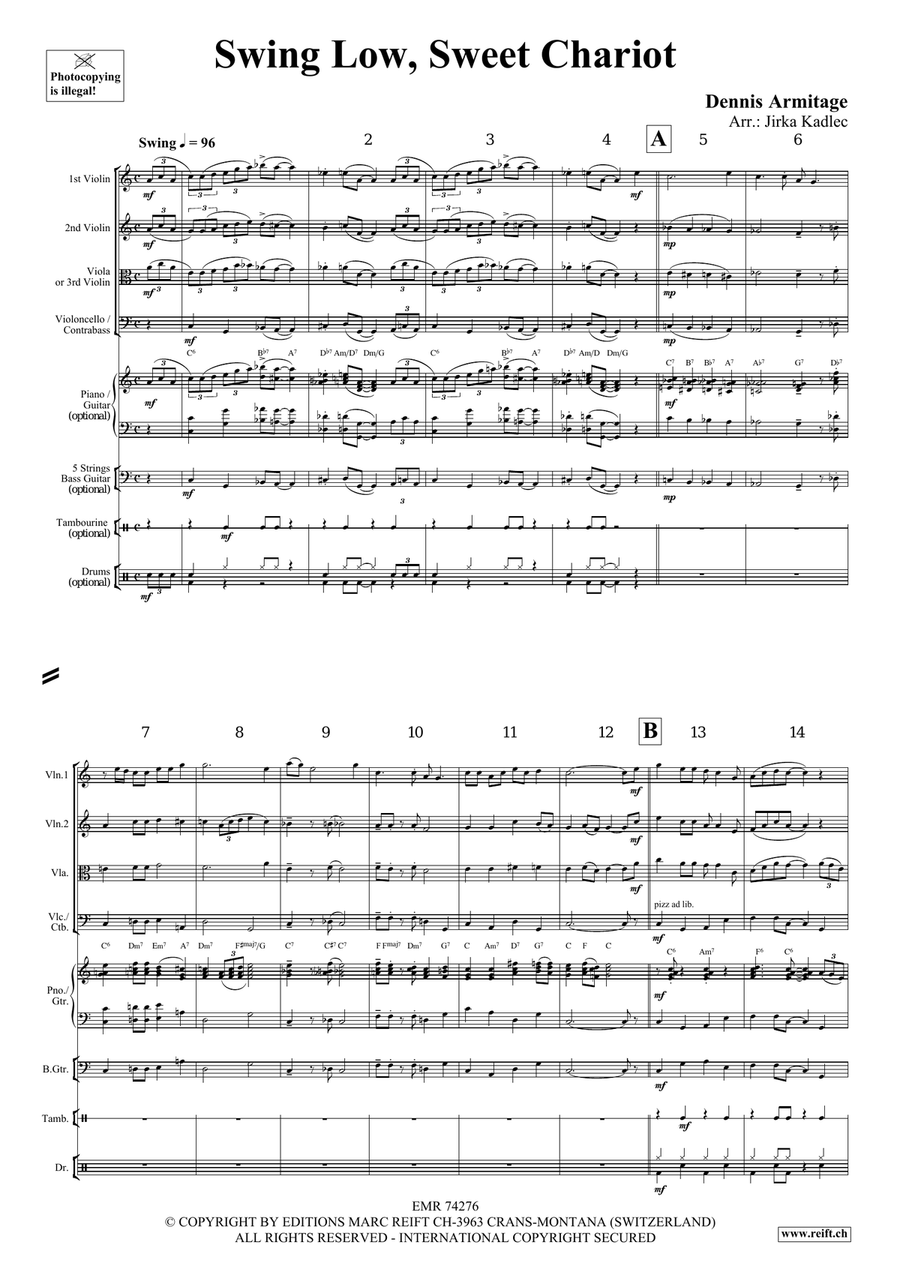 Swing Low, Sweet Chariot Swing Low, Sweet Chariot String Quartet scores gallery preview page 4