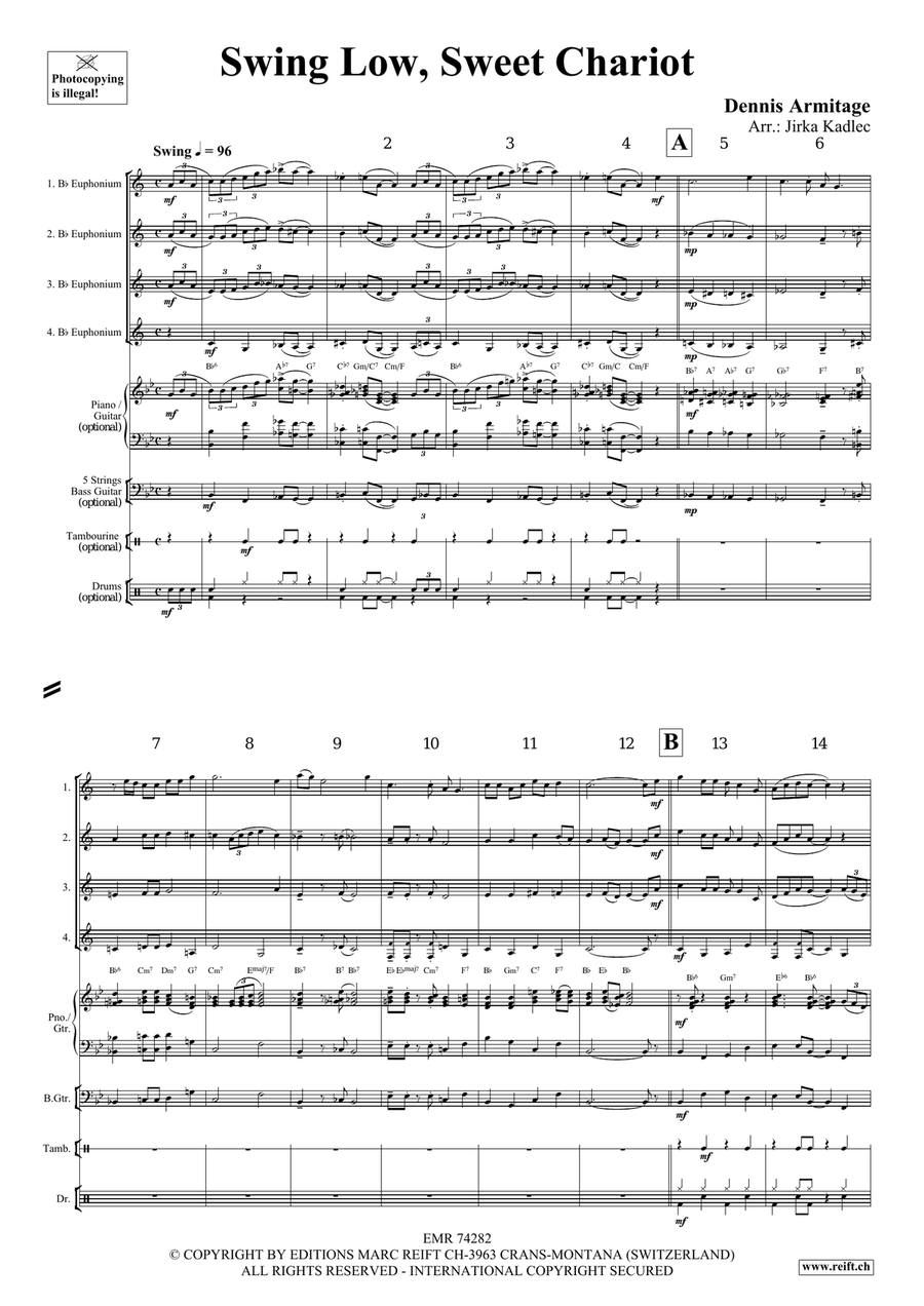 Swing Low, Sweet Chariot Swing Low, Sweet Chariot Euphonium Quartet scores gallery preview page 4