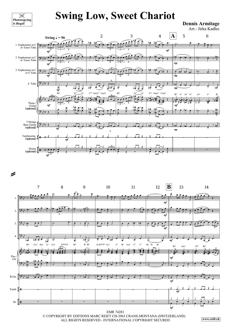 Swing Low, Sweet Chariot Swing Low, Sweet Chariot Tuba Quartet scores gallery preview page 4