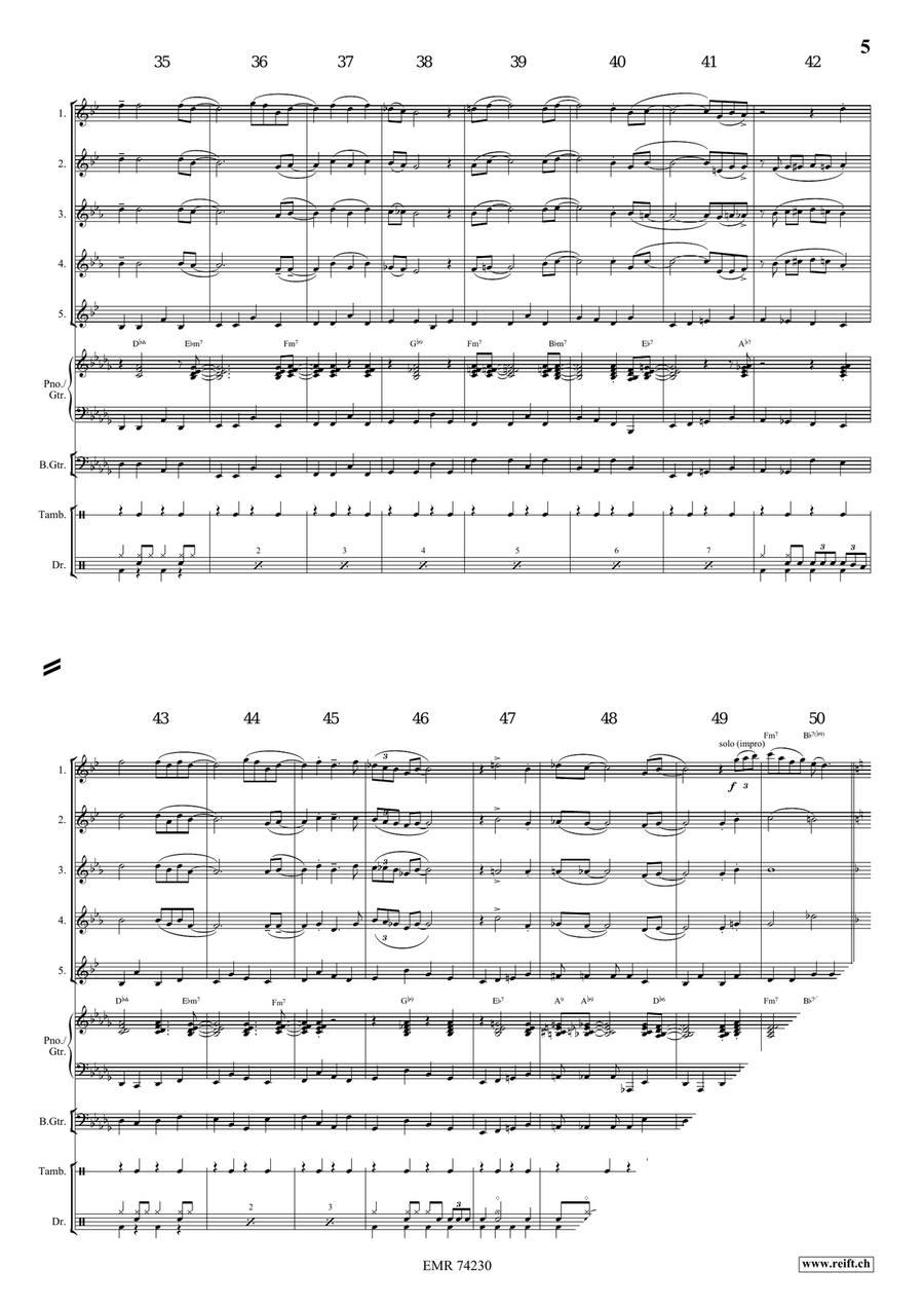 Nobody Knows The Trouble I've Seen Saxophone Quintet scores gallery preview page 6