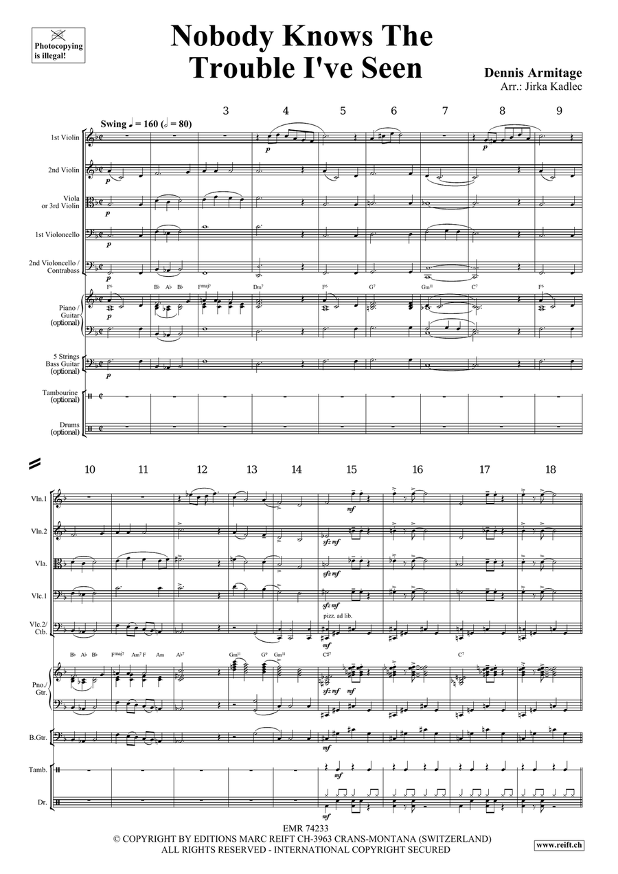 Nobody Knows The Trouble I've Seen String Quintet scores gallery preview page 4