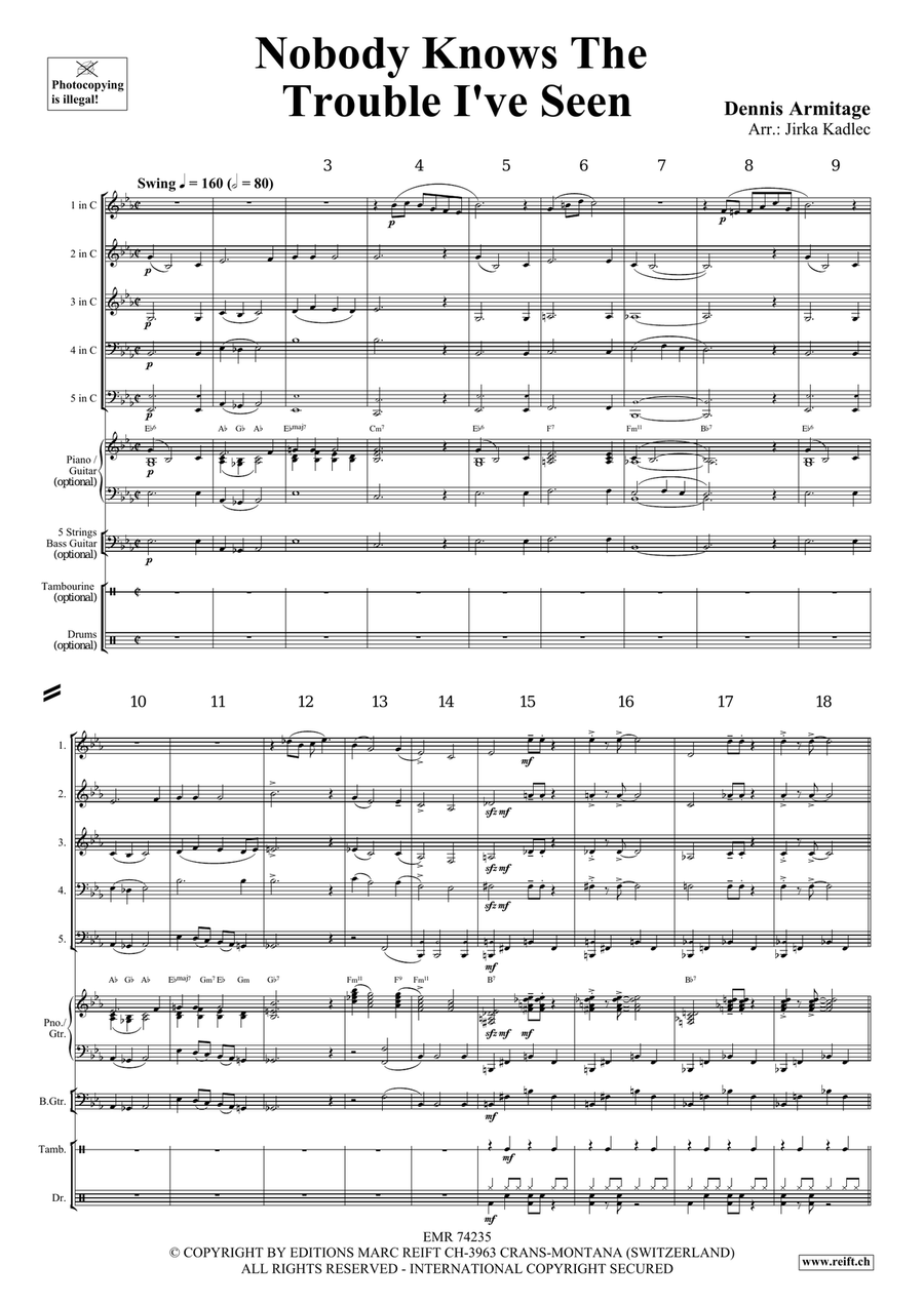 Nobody Knows The Trouble I've Seen Woodwind Quintet scores gallery preview page 4