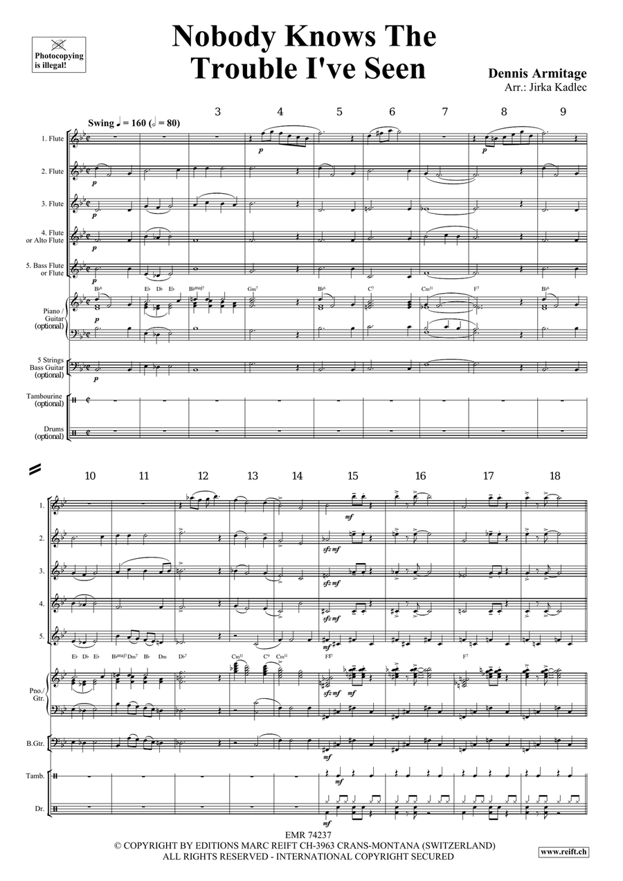 Nobody Knows The Trouble I've Seen Flute scores gallery preview page 4