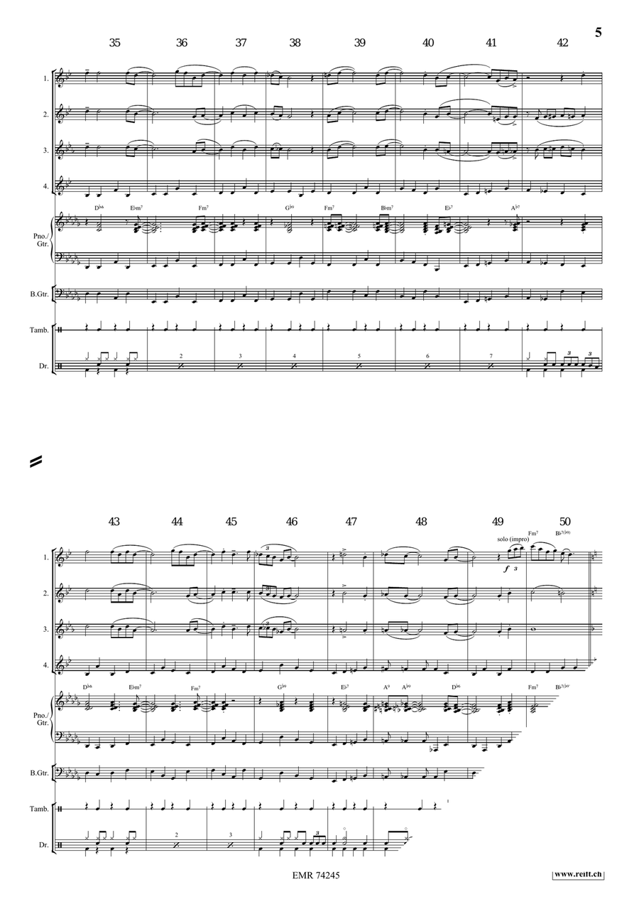Nobody Knows The Trouble I've Seen Saxophone Quartet scores gallery preview page 6