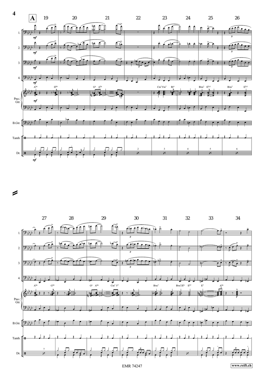 Nobody Knows The Trouble I've Seen Trombone Quartet scores gallery preview page 5