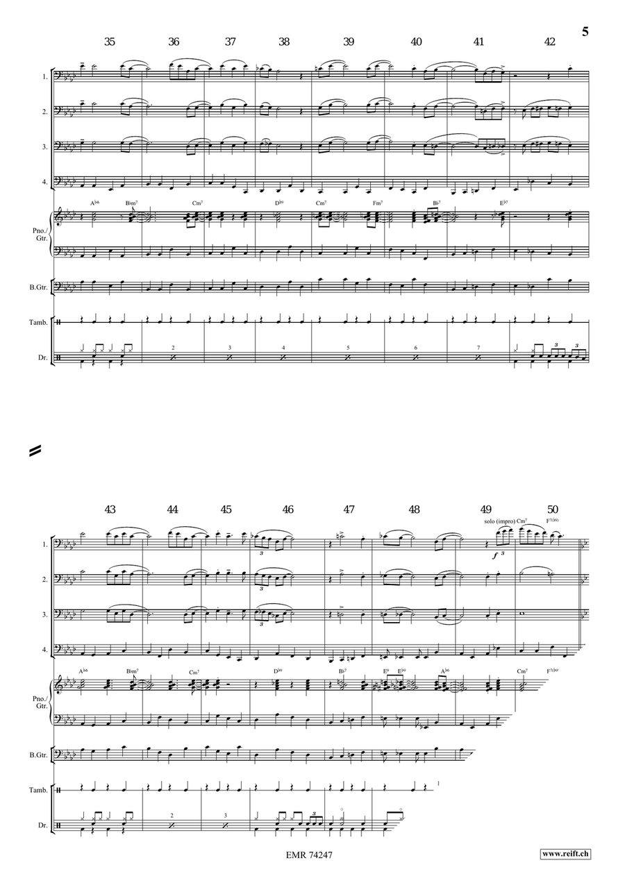 Nobody Knows The Trouble I've Seen Trombone Quartet scores gallery preview page 6