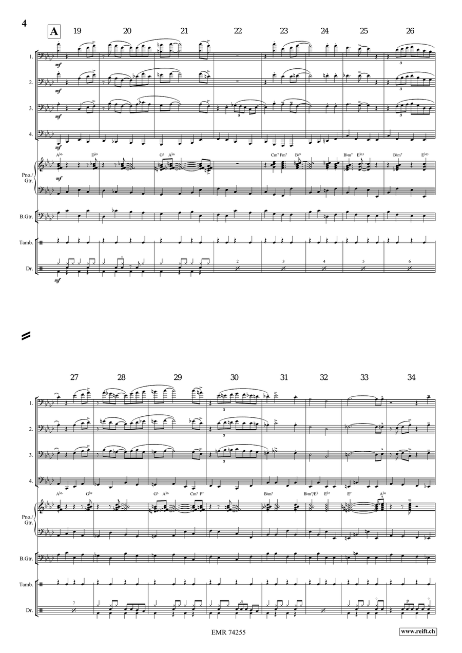 Nobody Knows The Trouble I've Seen Tuba Quartet scores gallery preview page 5