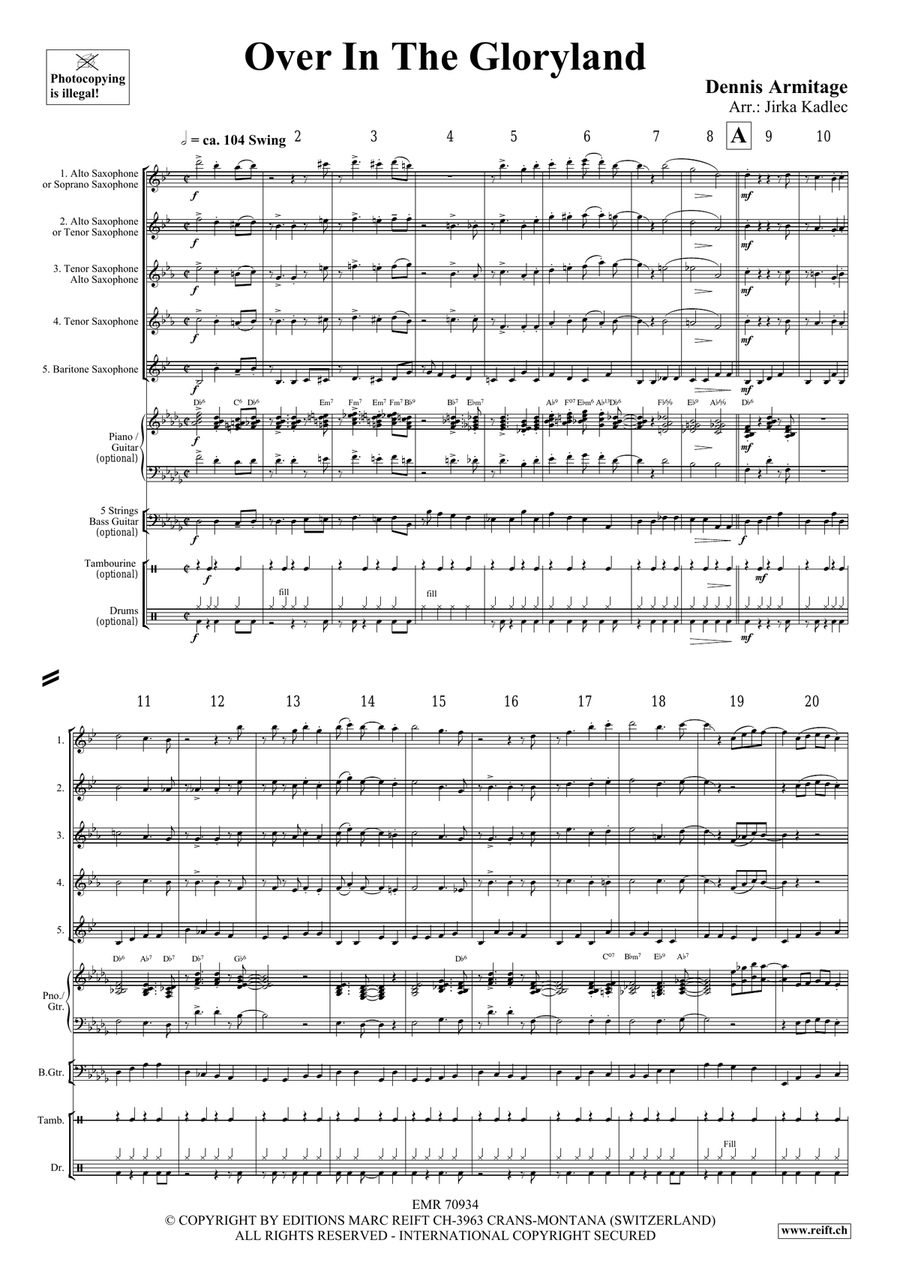 Over In The Gloryland Over In The Gloryland Saxophone Quintet scores gallery preview page 4