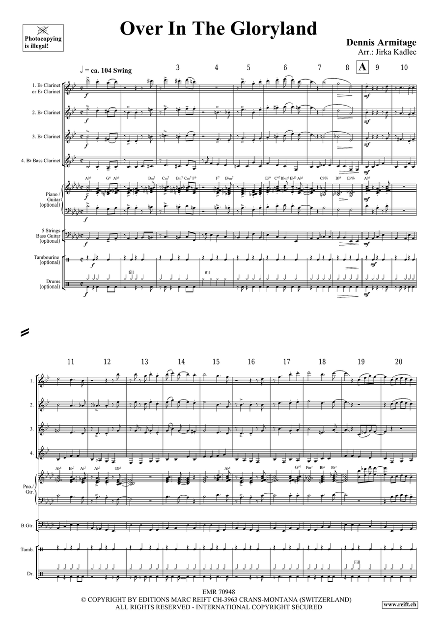 Over In The Gloryland Over In The Gloryland Clarinet Quartet scores gallery preview page 4