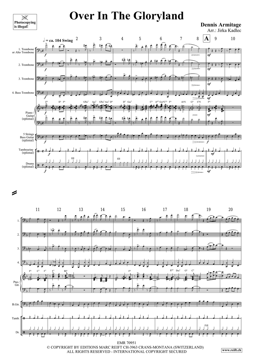 Over In The Gloryland Over In The Gloryland Trombone Quartet scores gallery preview page 4