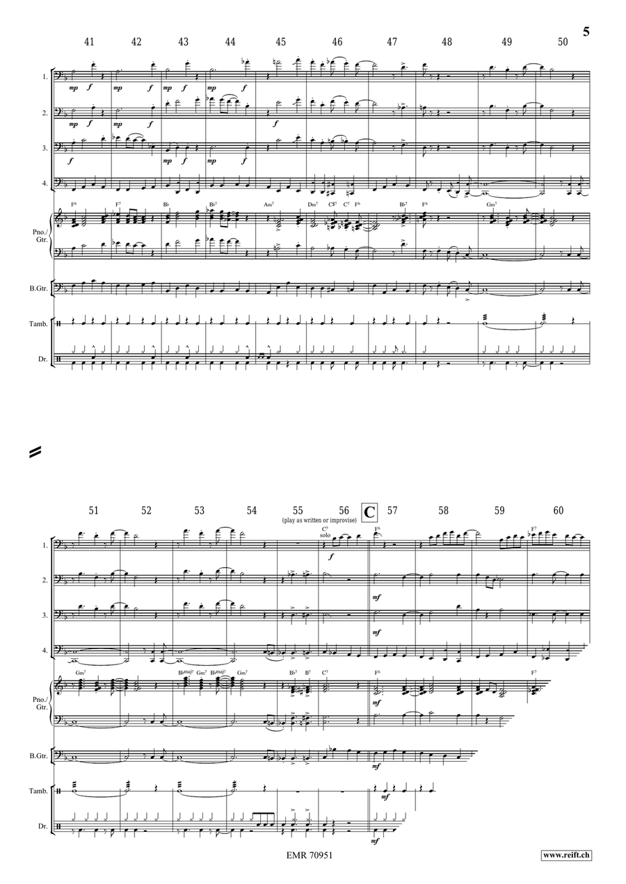 Over In The Gloryland Over In The Gloryland Trombone Quartet scores gallery preview page 6