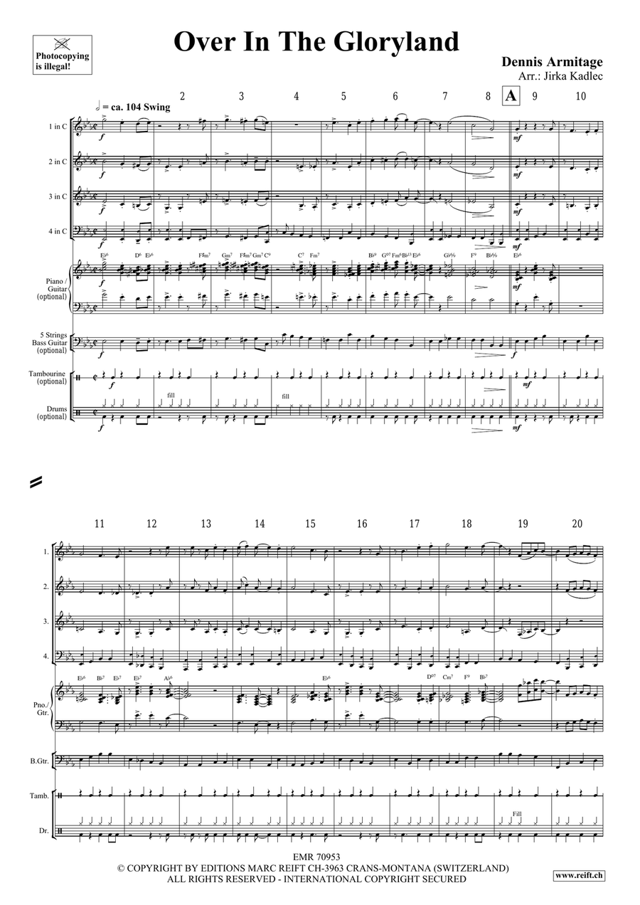 Over In The Gloryland Over In The Gloryland Brass Quartet scores gallery preview page 4