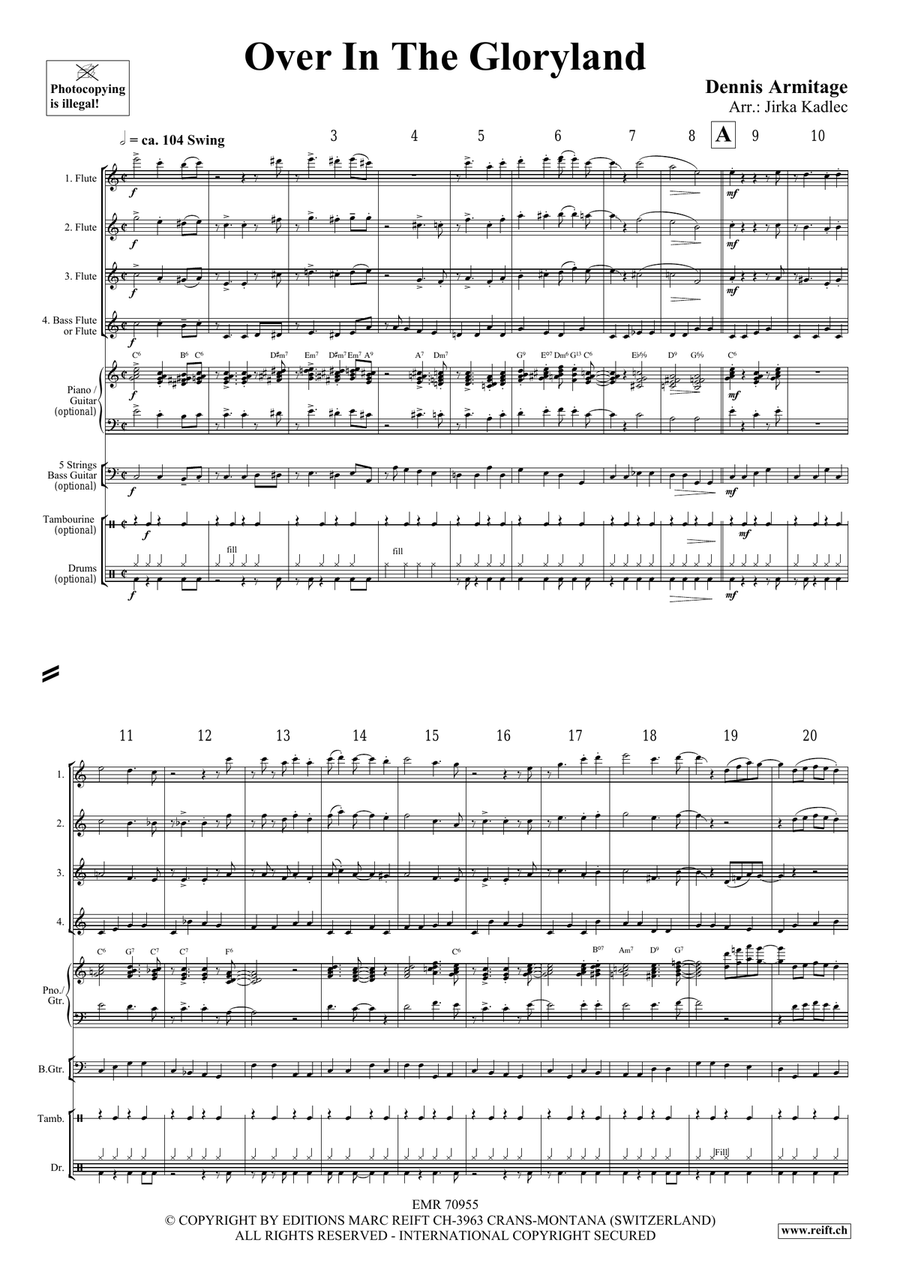 Over In The Gloryland Over In The Gloryland Flute Quartet scores gallery preview page 4