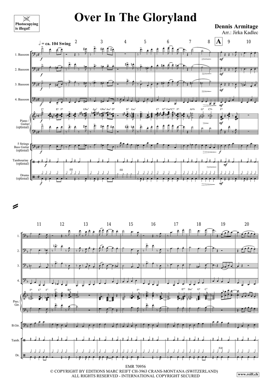 Over In The Gloryland Over In The Gloryland Bassoon Quartet scores gallery preview page 4