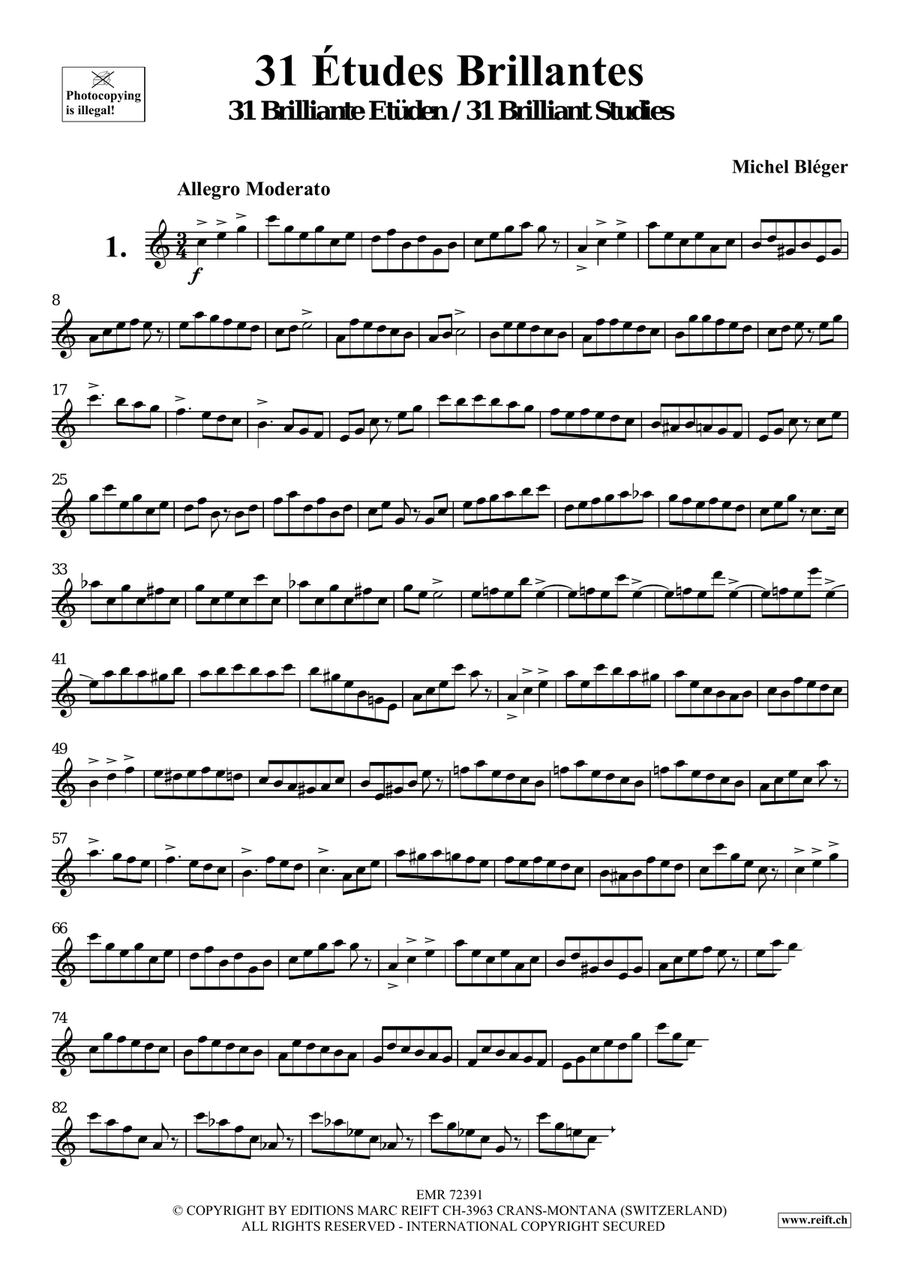 31 Etudes Brillantes 31 Etudes Brillantes Flute Solo scores gallery preview page 3