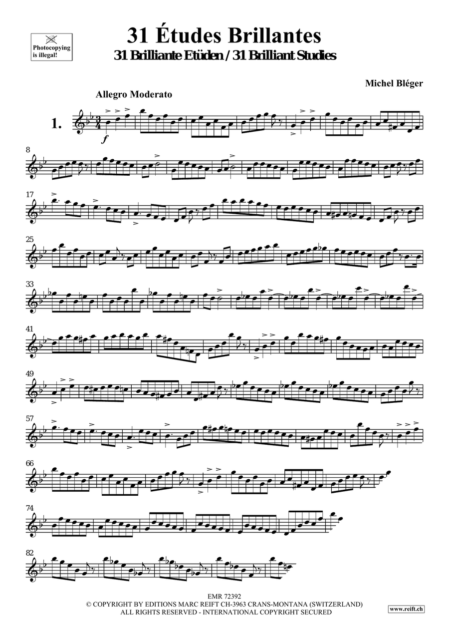 31 Etudes Brillantes 31 Etudes Brillantes Oboe Solo scores gallery preview page 3