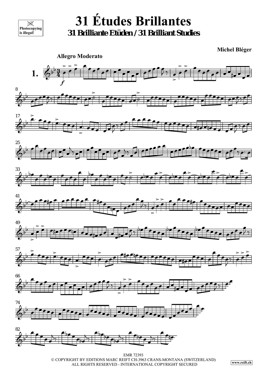 31 Etudes Brillantes 31 Etudes Brillantes Clarinet Solo scores gallery preview page 3