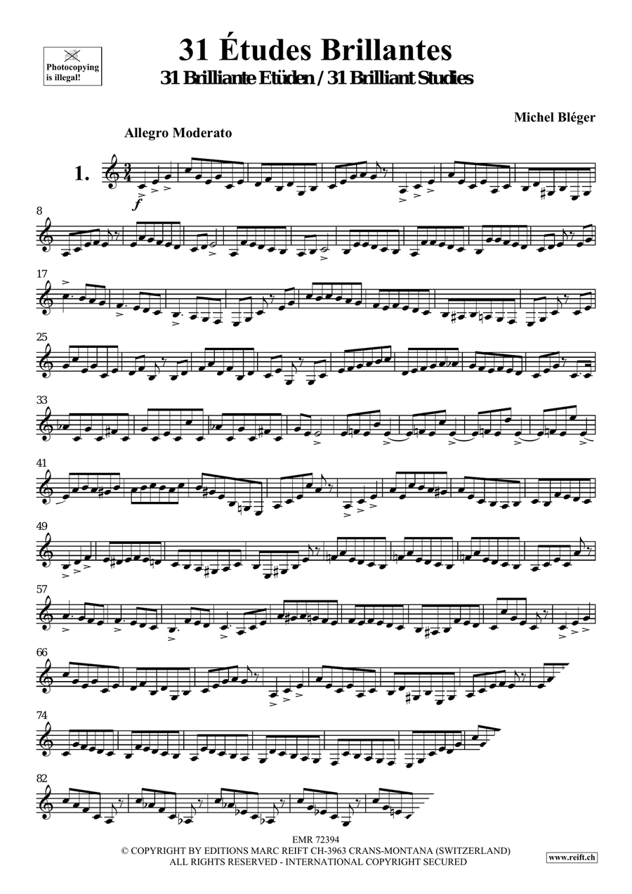31 Etudes Brillantes 31 Etudes Brillantes Bass Clarinet scores gallery preview page 3