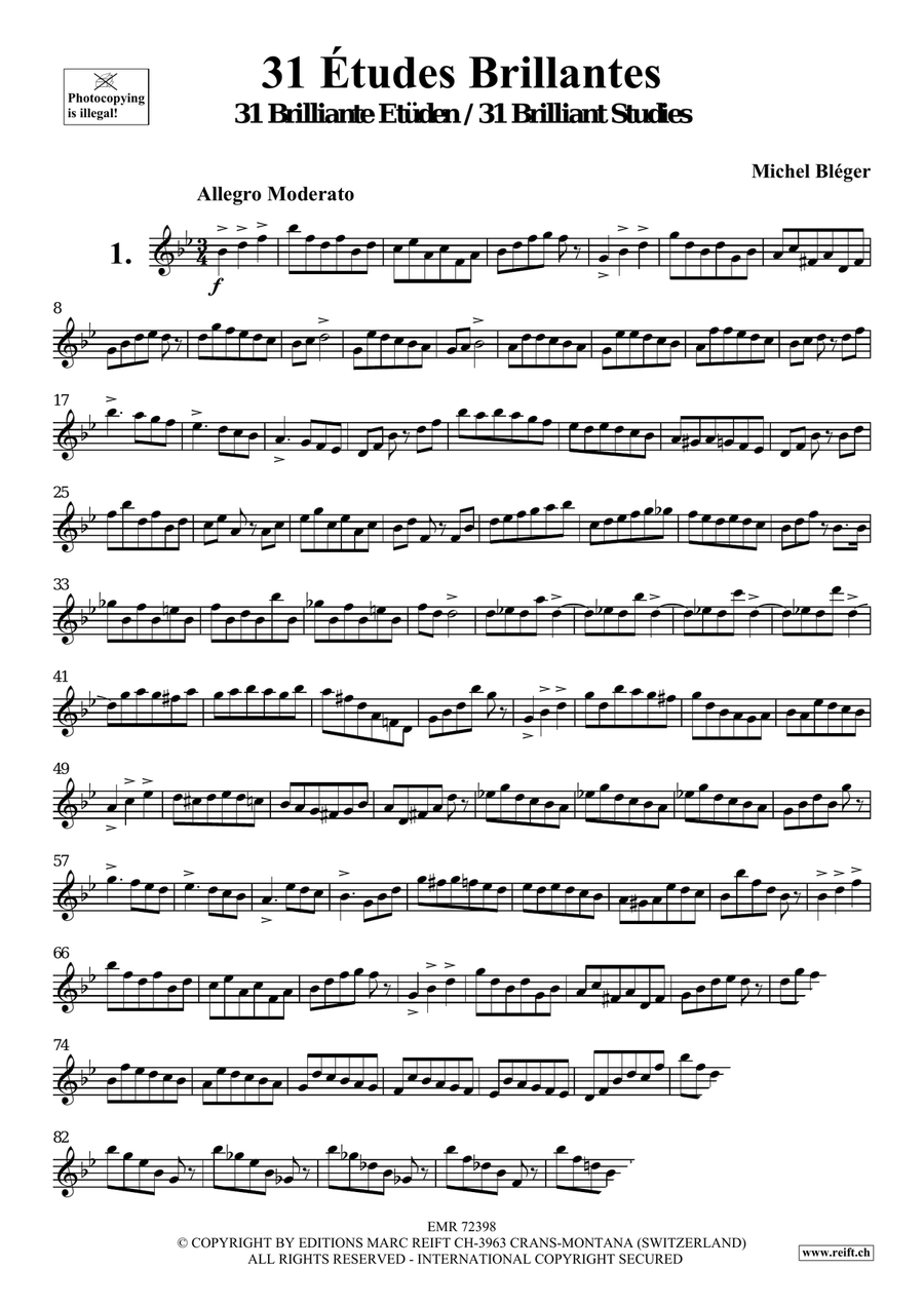 31 Etudes Brillantes 31 Etudes Brillantes Tenor Saxophone scores gallery preview page 3