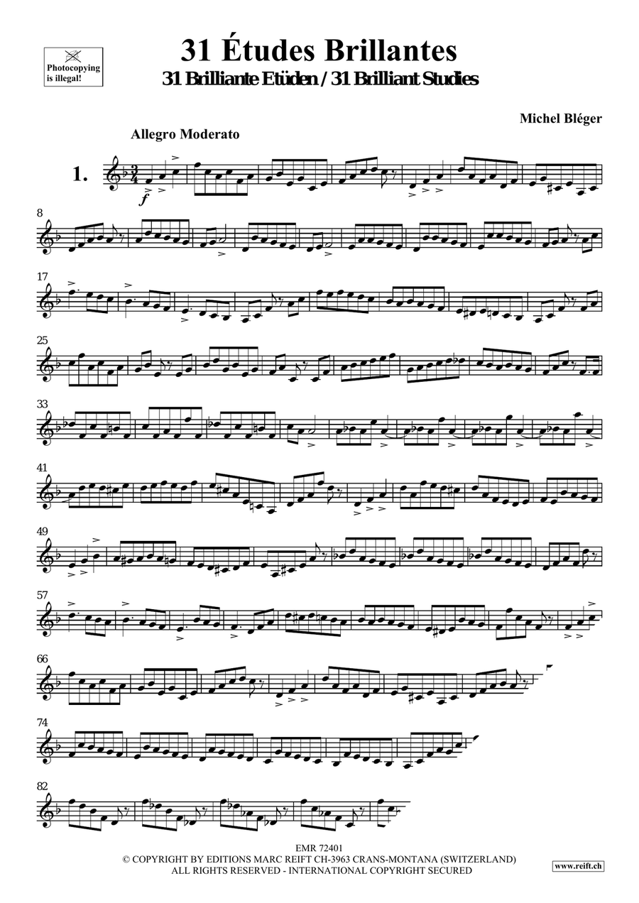 31 Etudes Brillantes 31 Etudes Brillantes Trumpet scores gallery preview page 3