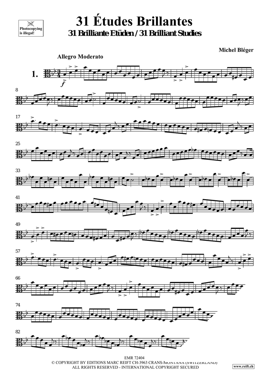 31 Etudes Brillantes 31 Etudes Brillantes Trombone scores gallery preview page 3