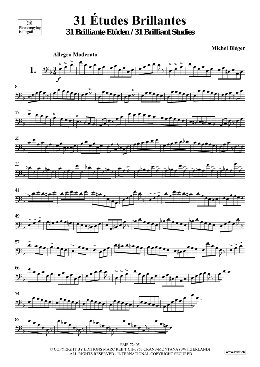 31 Etudes Brillantes 31 Etudes Brillantes Trombone scores gallery preview page 3